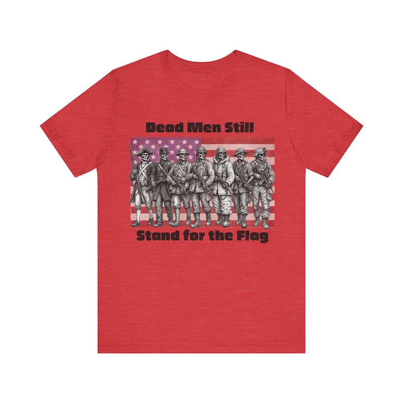 Skeleton Soldier Shirt, Military History Tee, American Flag Skull Graphic image 14