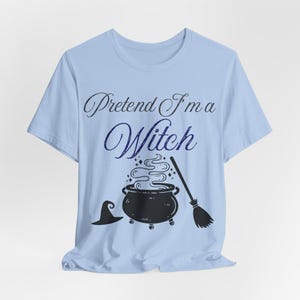 Funny Witch Halloween Shirt, Lazy Costume Tee, Spooky Season image 6