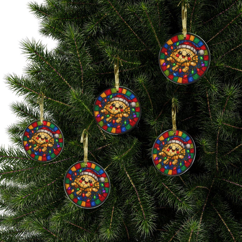 Tangled Lights Pierogi Acrylic Ornament, Stained Glass Style, Polish Christmas Decor image 12