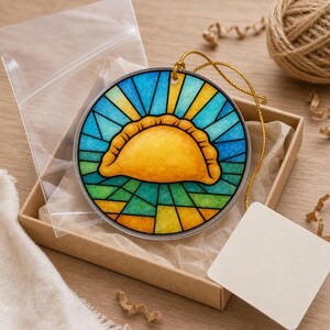Adorno acrílico de pierogi, estilo vidriera, comida polaca y decoración de Pittsburgh imagen 10