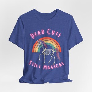 Skeleton Unicorn Rainbow T-Shirt | Goth Graphic | Dark Humor Alternative image 7