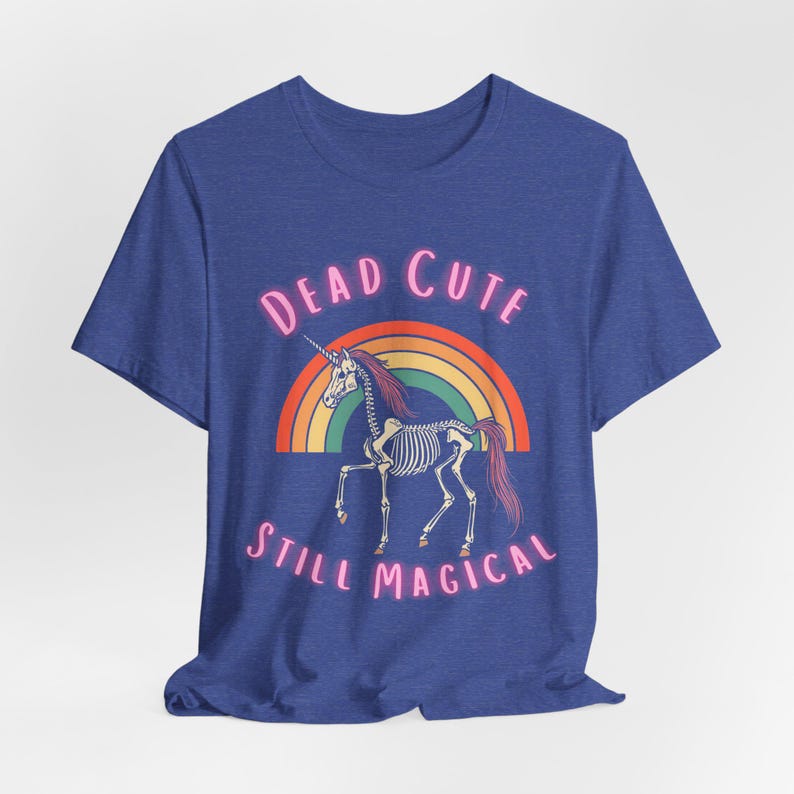 Skeleton Unicorn Rainbow T-Shirt | Goth Graphic | Dark Humor Alternative image 7