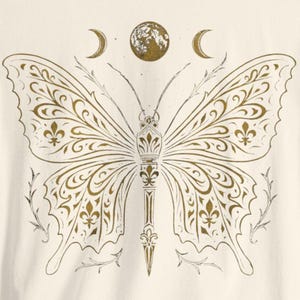 ゴシックバタフライムーンシャツ：天体魔女Tシャツ 画像 2