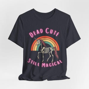 Skeleton Unicorn Rainbow T-Shirt | Goth Graphic | Dark Humor Alternative image 9