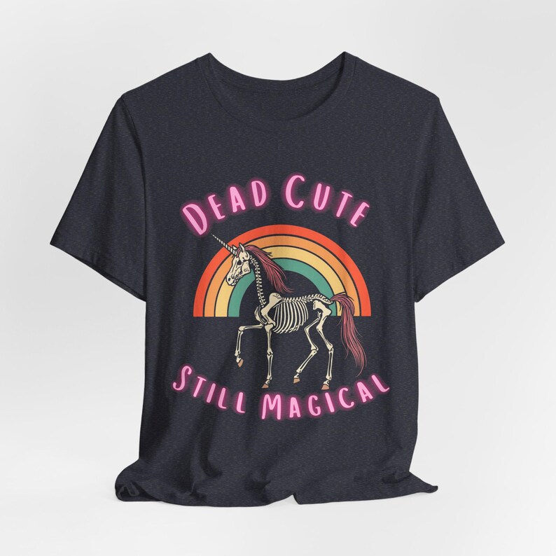 Skeleton Unicorn Rainbow T-Shirt | Goth Graphic | Dark Humor Alternative image 9
