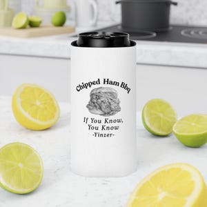 Enfriador de latas de jamón desmenuzado para barbacoa de Pittsburgh, funda para cerveza Yinzer Foodie imagen 12
