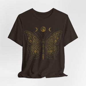 ゴシックバタフライムーンシャツ：天体魔女Tシャツ 画像 6