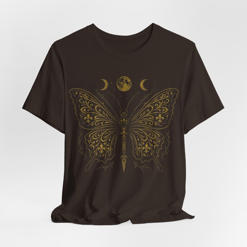 ゴシックバタフライムーンシャツ：天体魔女Tシャツ 画像 6