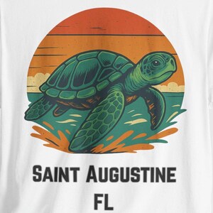 Sea Turtle Sunset T-Shirt: St. Augustine Beach, Retro Florida Souvenir image 9