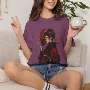 Kitsune Warrior Shirt, Japanese Fox Samurai Art, Dark Folklore Tee image 15