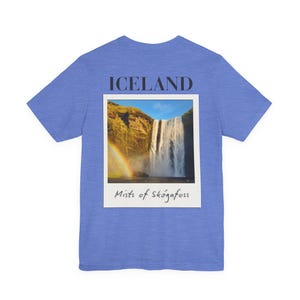 Skógafoss Iceland Waterfall T-Shirt: Travel Souvenir Graphic Tee image 6