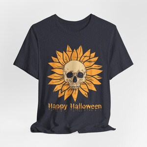 Sunflower Skull Halloween Shirt, Gothic Floral Tee, Cottagecore image 7
