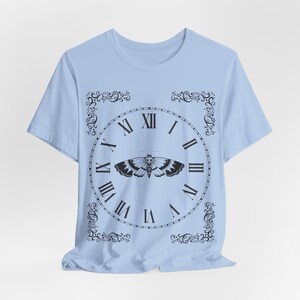 Death's-head Moth Clock T-Shirt, Dark Academia Gothic Whimsigoth Memento Mori image 7