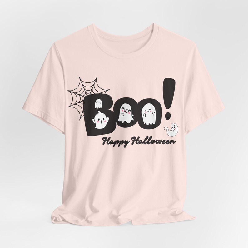 Kawaii Ghost Halloween Shirt, Spooky Season Boo Tee image 3