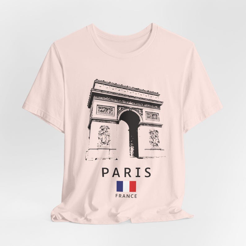 Camiseta estampada del Arco del Triunfo de París: Camiseta unisex de recuerdo francés imagen 4