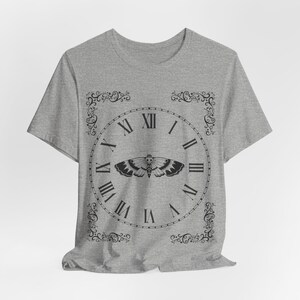 Death's-head Moth Clock T-Shirt, Dark Academia Gothic Whimsigoth Memento Mori image 8