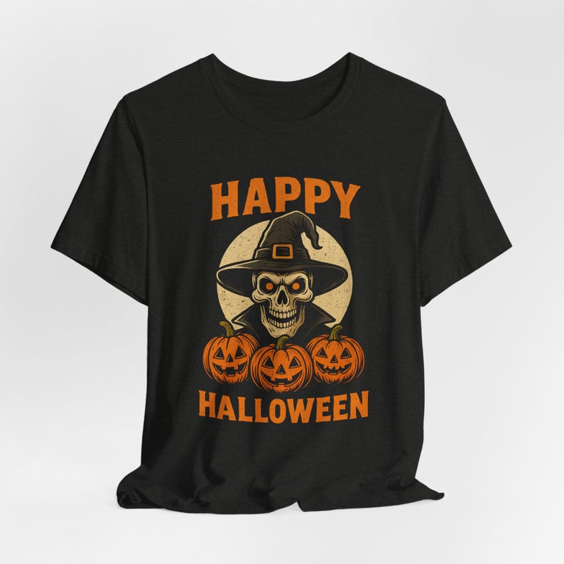 Skull Witch Halloween Shirt, Gothic Skeleton Tee, Spooky Season image 7