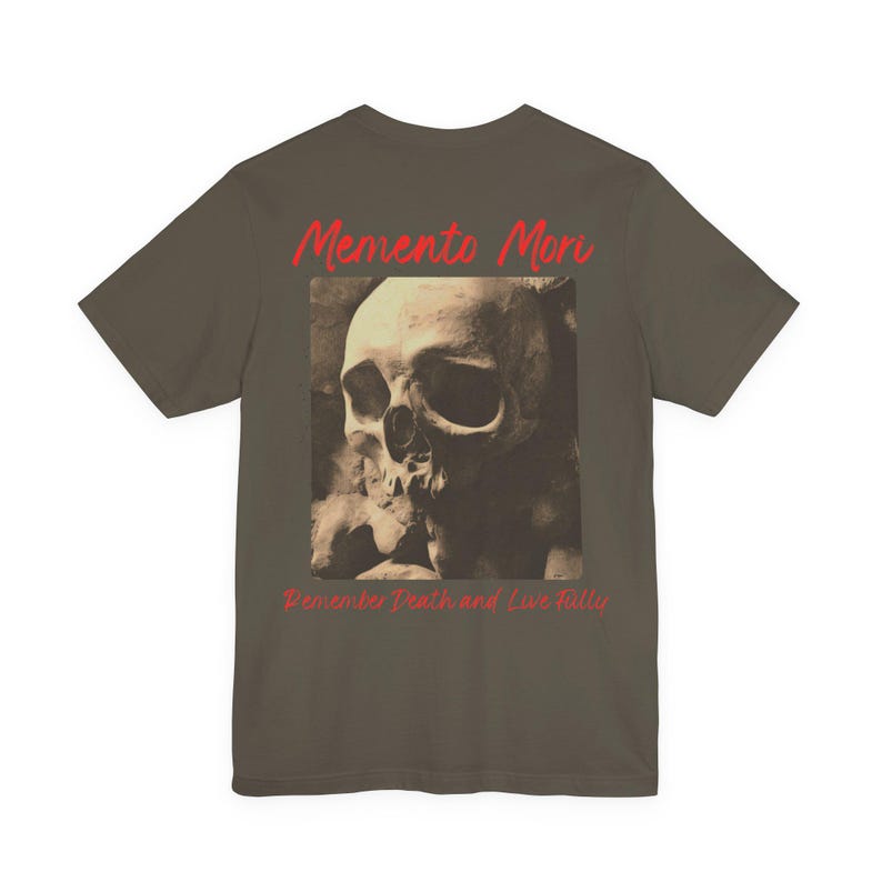 Memento Mori T-Shirt: Stoic Philosophy Gothic Skull Graphic Tee image 7