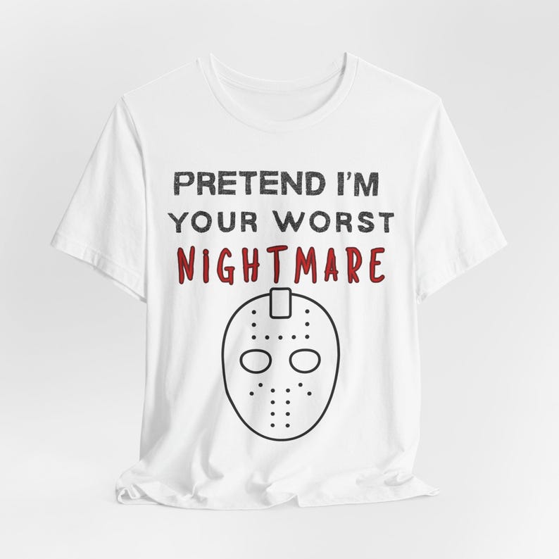 Hockey Mask Halloween Shirt, Scary Killer Costume Tee, Spooky Season image 2