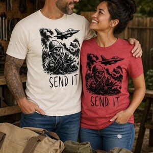Camiseta Skull Soldier Send It, Camiseta táctica militar imagen 14