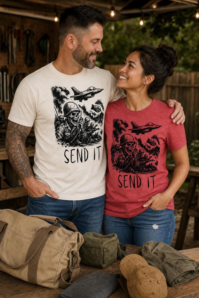 Camiseta Skull Soldier Send It, Camiseta táctica militar imagen 14