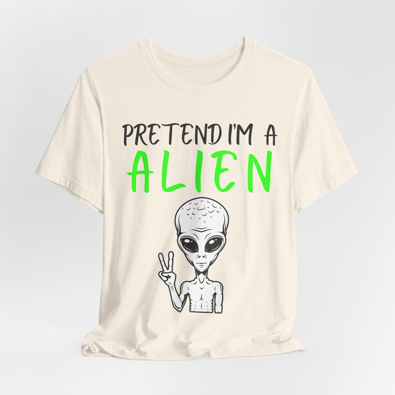 Funny Alien Halloween Shirt, Lazy UFO Costume Tee, Spooky Season image 6