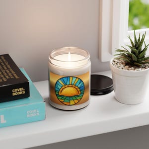 Pierogi Soy Candle, Pittsburgh Food Gift, Stained Glass Decor image 7