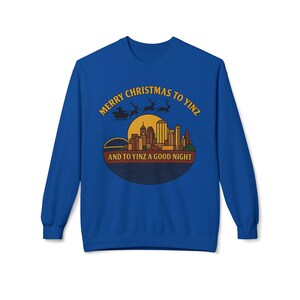 Pittsburgh Christmas Sweatshirt: Steel City Skyline, 'Merry Christmas to Yinz' image 11
