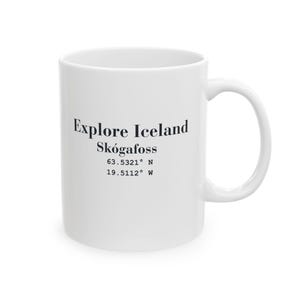 Skógafoss Island Kaffemugg: Regnbågsvattenfall Resesouvenir bild 3