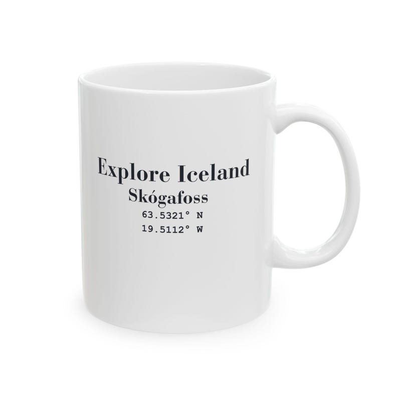 Skógafoss Island Kaffemugg: Regnbågsvattenfall Resesouvenir bild 3