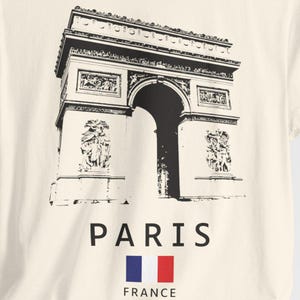 Camiseta estampada del Arco del Triunfo de París: Camiseta unisex de recuerdo francés imagen 9