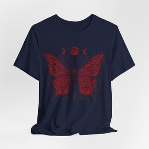 Blood Moon Butterfly Shirt, Gothic Witchy Halloween Occult Phases image 9