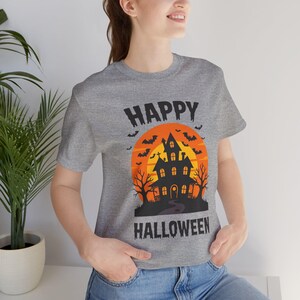 Haunted House Halloween Shirt, Retro Gothic Bats Tee, Spooky Season image 5