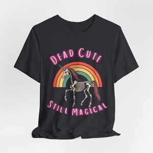 Skeleton Unicorn Rainbow T-Shirt | Goth Graphic | Dark Humor Alternative image 6