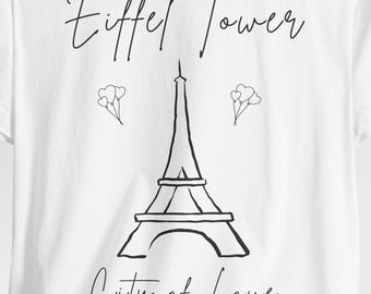 Paris Eiffel Tower Graphic Tee: Minimalist French Travel Shirt