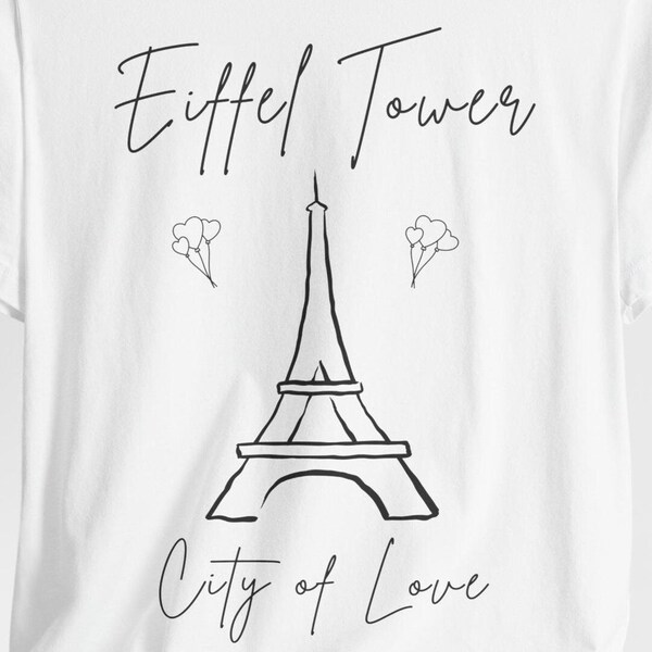 Paris Eiffel Tower Graphic Tee: Minimalist French Travel Shirt