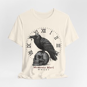Memento Mori Raven Skull T-Shirt: Gothic Dark Academia Tee image 8