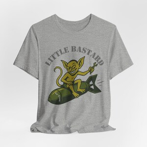 WWII Nose Art T-Shirt | Gremlin Little Bastard | Vintage Aviation Pilot Gift image 6
