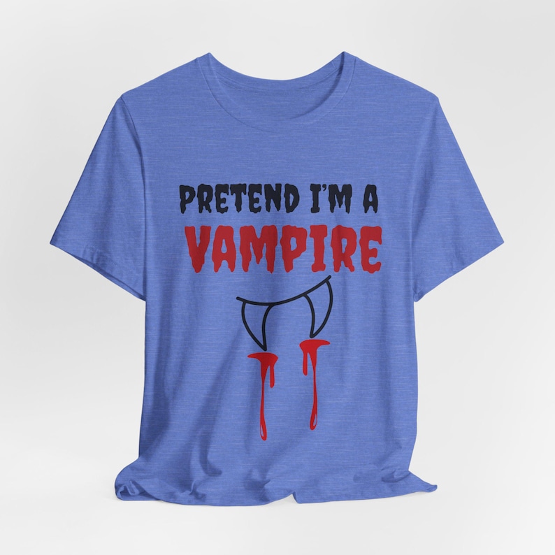 Funny Vampire Halloween Shirt, Lazy Costume Tee, Spooky Season image 9
