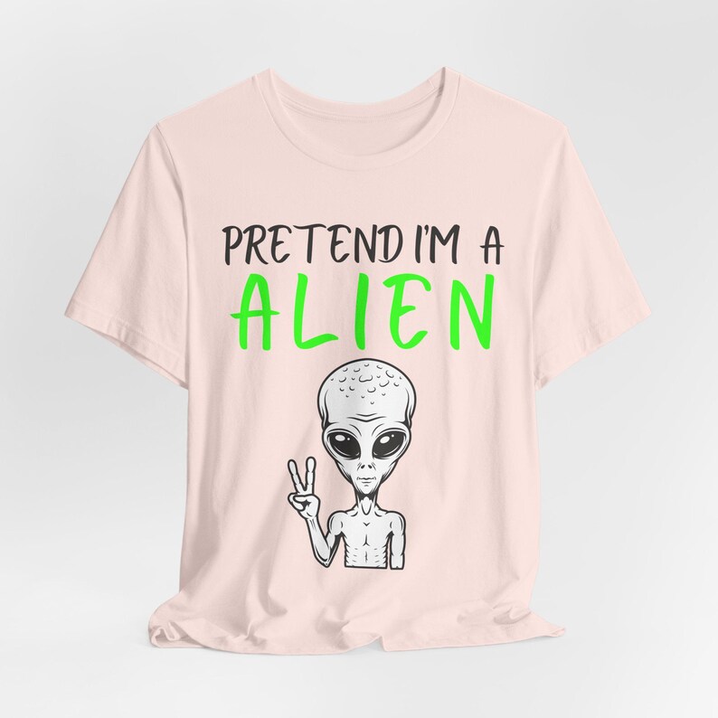 Funny Alien Halloween Shirt, Lazy UFO Costume Tee, Spooky Season image 4