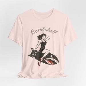 WWII Bomber Pin-Up Girl T-Shirt: Vintage Aviation Art image 6