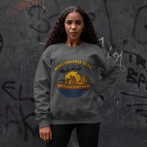 Pittsburgh Christmas Sweatshirt: Steel City Skyline, 'Merry Christmas to Yinz' image 3
