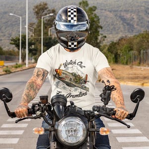 Watch Out For Gremlins Shirt, Vintage WWII Warbird Aviation Tee image 2