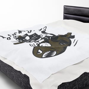 Manta de peluche con forma de gato bombardero de la Segunda Guerra Mundial / Arte de nariz del Lucky 13 imagen 6