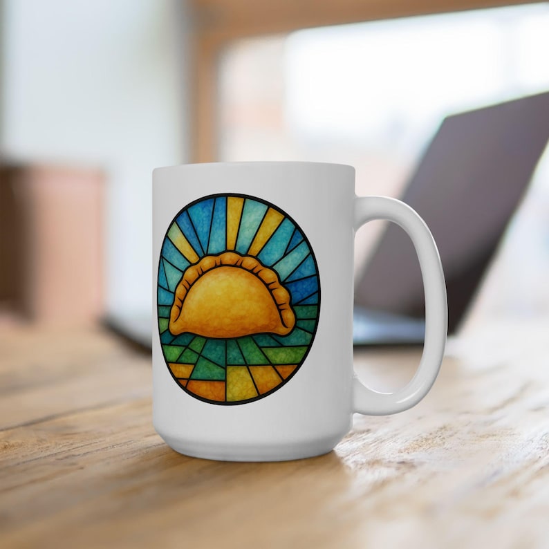 Stained Glass Pierogi Mug | Yinzer Pride | Pittsburgh Polish Comfort Food image 1