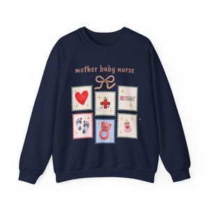 Sweatshirt für Mutter und Kind (Krankenschwester), Vintage-Briefmarkenmotiv Bild 12