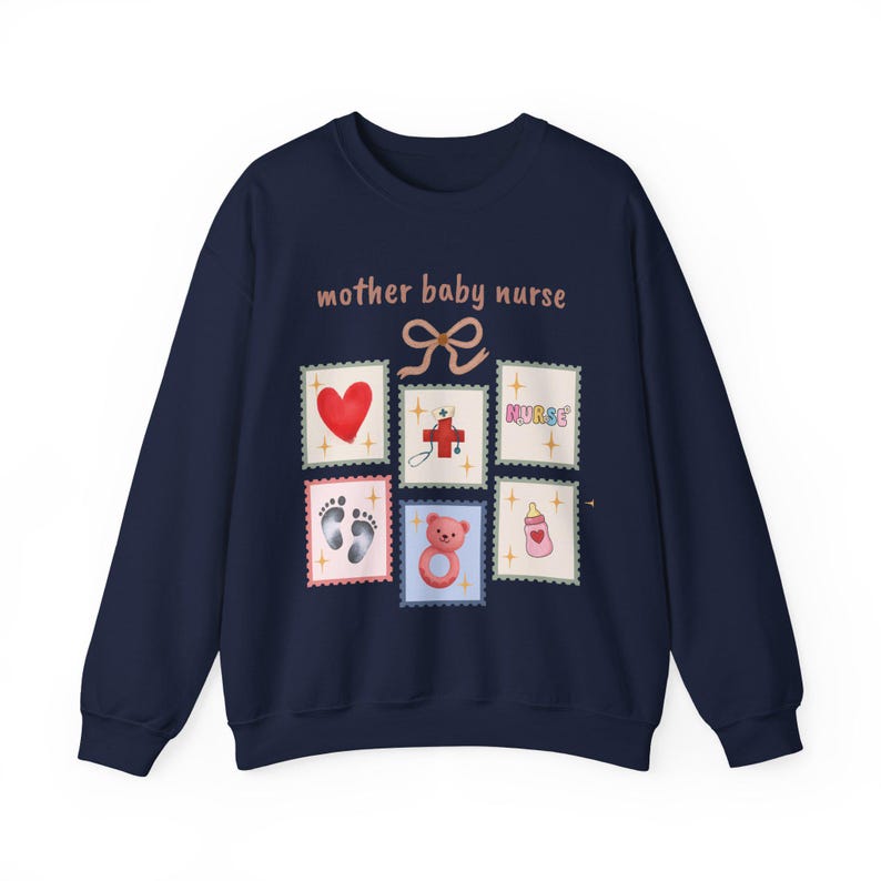 Sweatshirt für Mutter und Kind (Krankenschwester), Vintage-Briefmarkenmotiv Bild 12