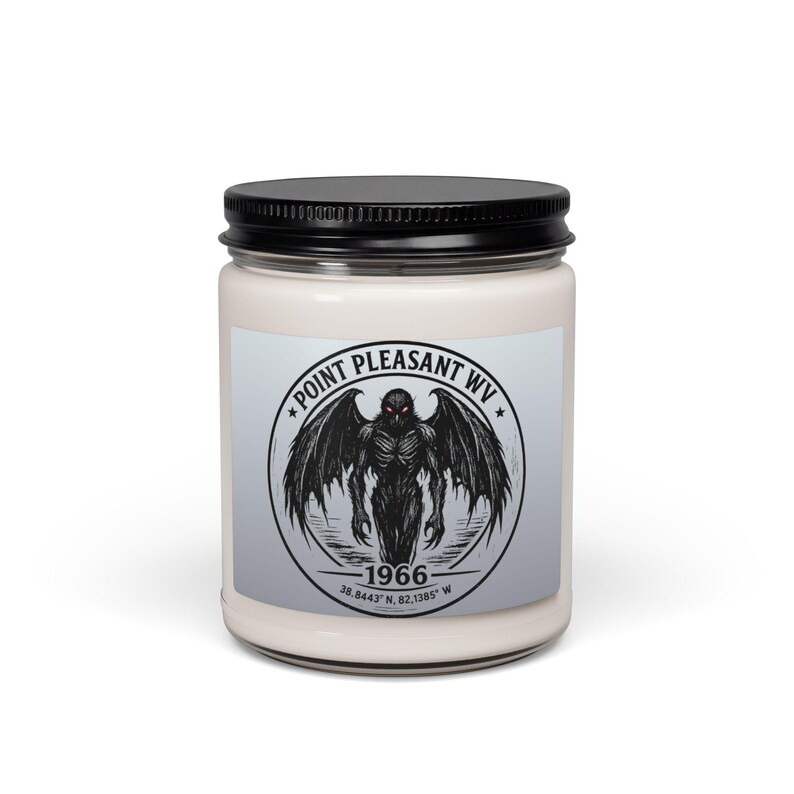 Mothman Soy Candle, Point Pleasant WV Cryptid Gift, Paranormal Folklore Decor image 9