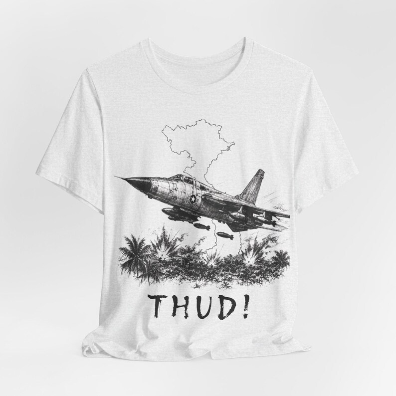 F-105 Thunderchief "Thud" Fighter Jet T-Shirt, Vintage Military Aviation Apparel image 10