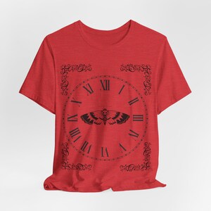 Death's-head Moth Clock T-Shirt, Dark Academia Gothic Whimsigoth Memento Mori image 9
